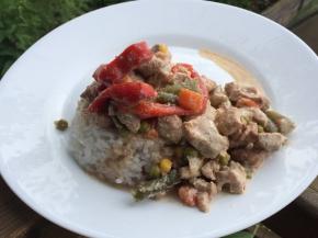 Turkey Recipe with Vegetables in a Creamy Sauce